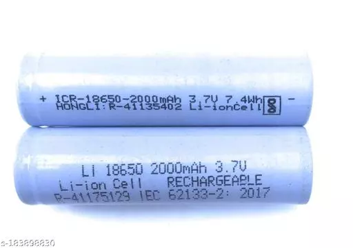 18650 3.7v 2000mAh Li-Ion Rechargeable Battery