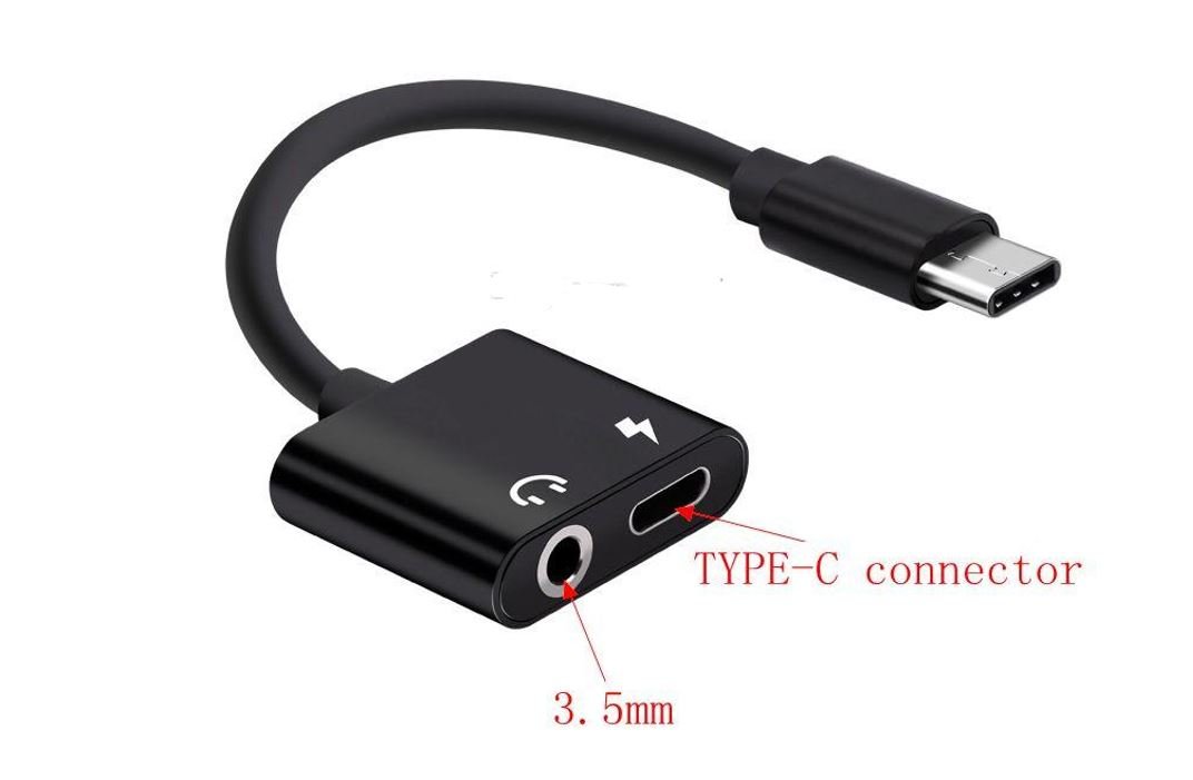 2in1 Type-C USB C to 3.5mm AUX Audio Headphone Jack Adapter Charger Cable  Wire